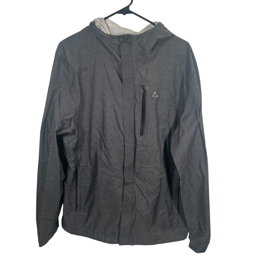 Paradox Rain Jacket Mens Medium Gray Lightweight Hooded Reflective Waterproof